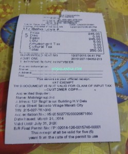My Bebe Love Movie Ticket
