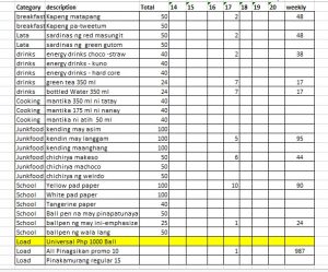 Weekly Inventory sample by Hitokirihoshi